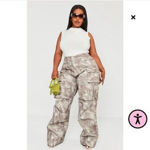 PrettyLittleThing Taupe Snake Print Cargo Pants